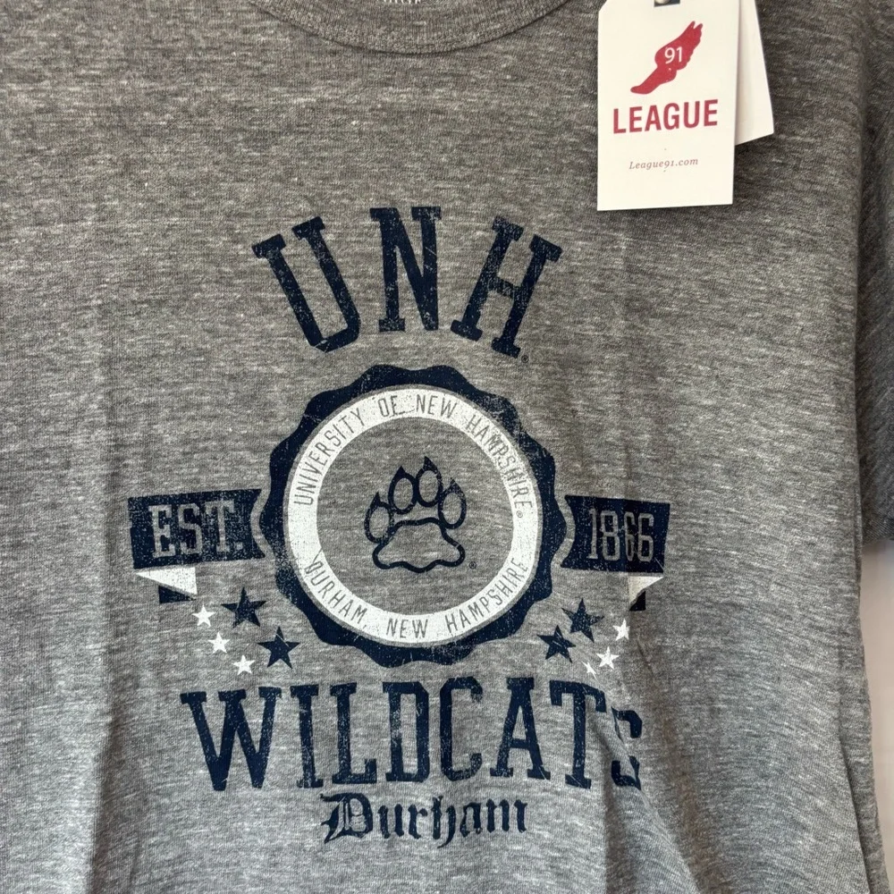NWT League UNH Wildcats Gray T-Shirt SZ L - Picture 3 of 8